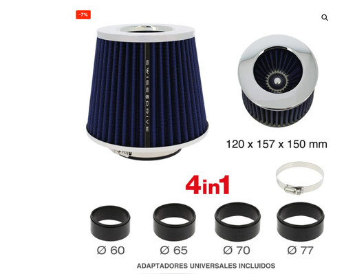 Filtro aria cono blu - aria, a